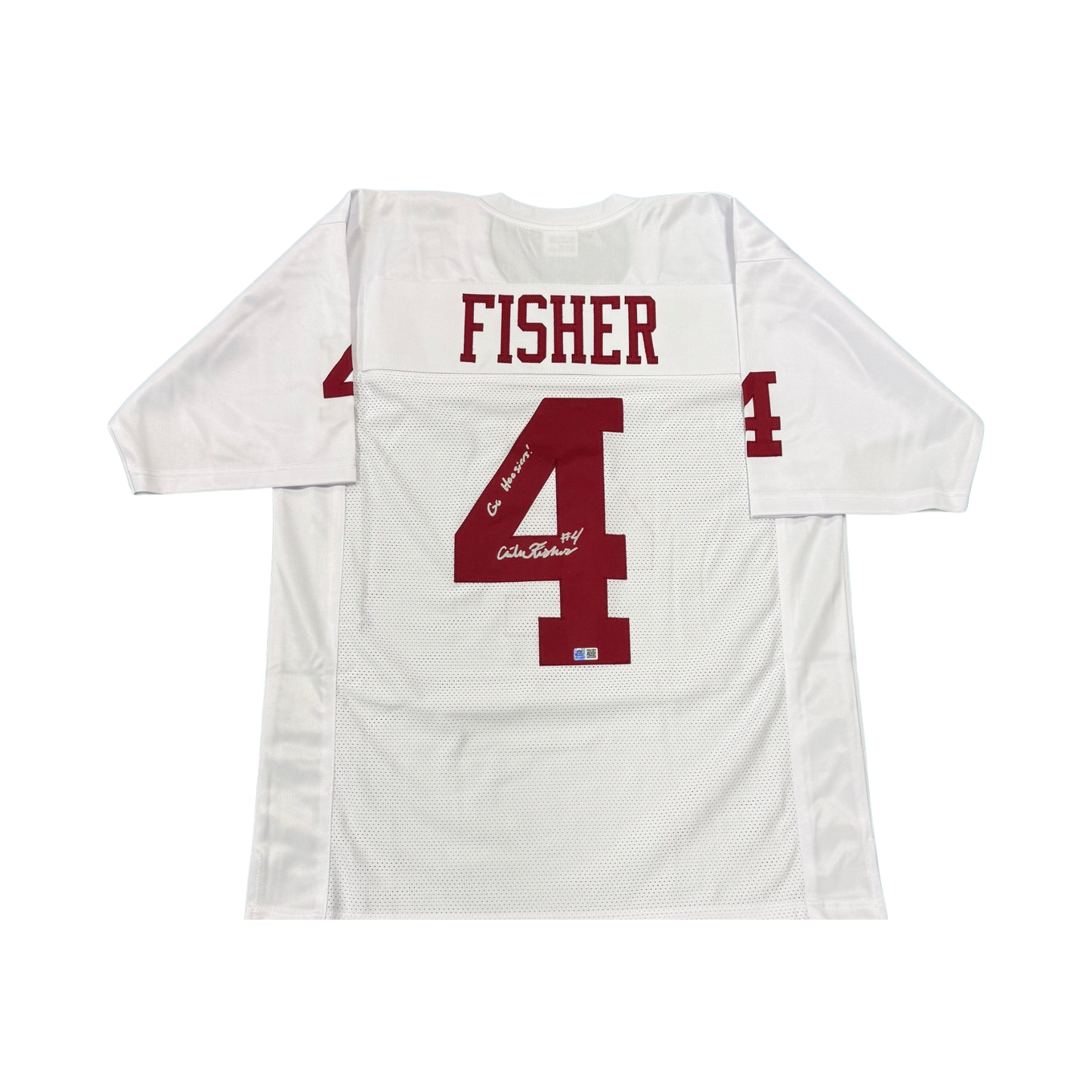 Aiden Fisher Autographed "Go Hoosiers!" White Custom Jersey
