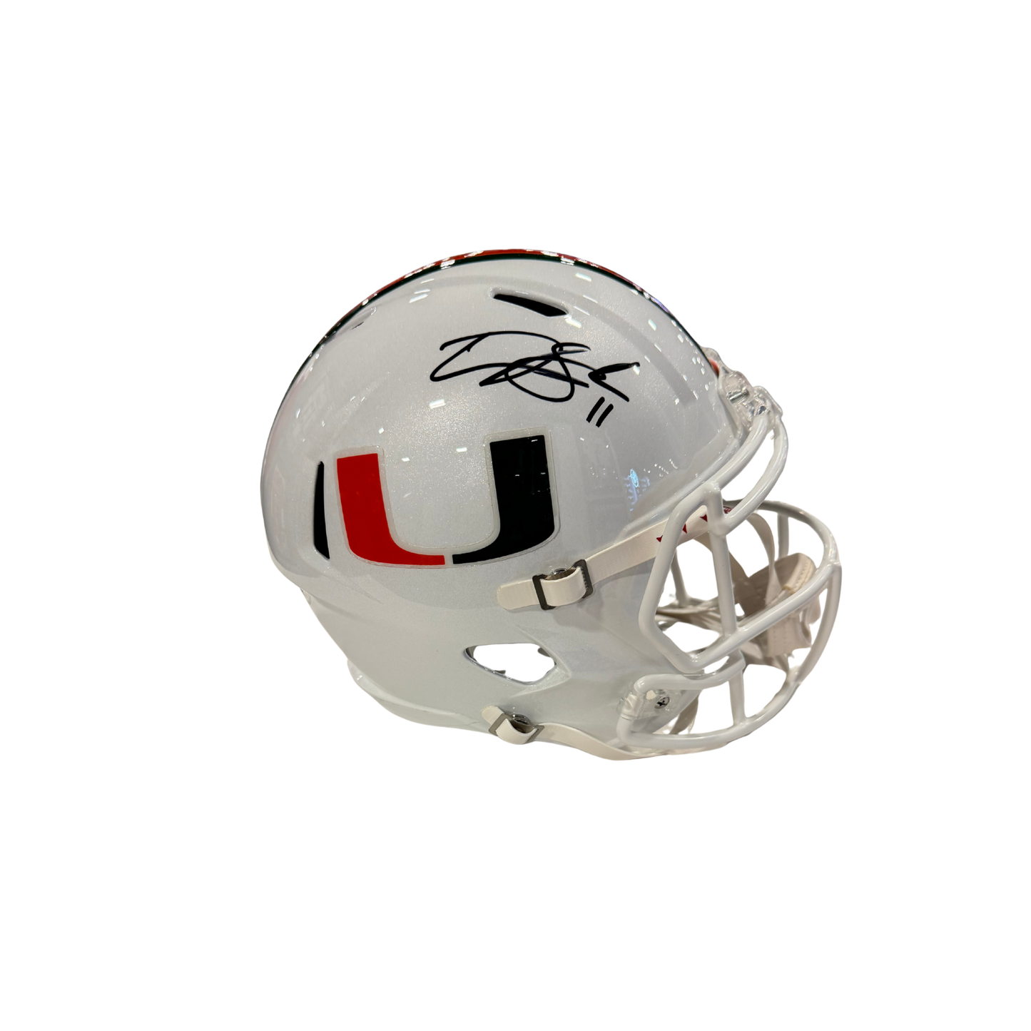 Carson Beck Autographed Miami Hurricanes White Replica Helmet