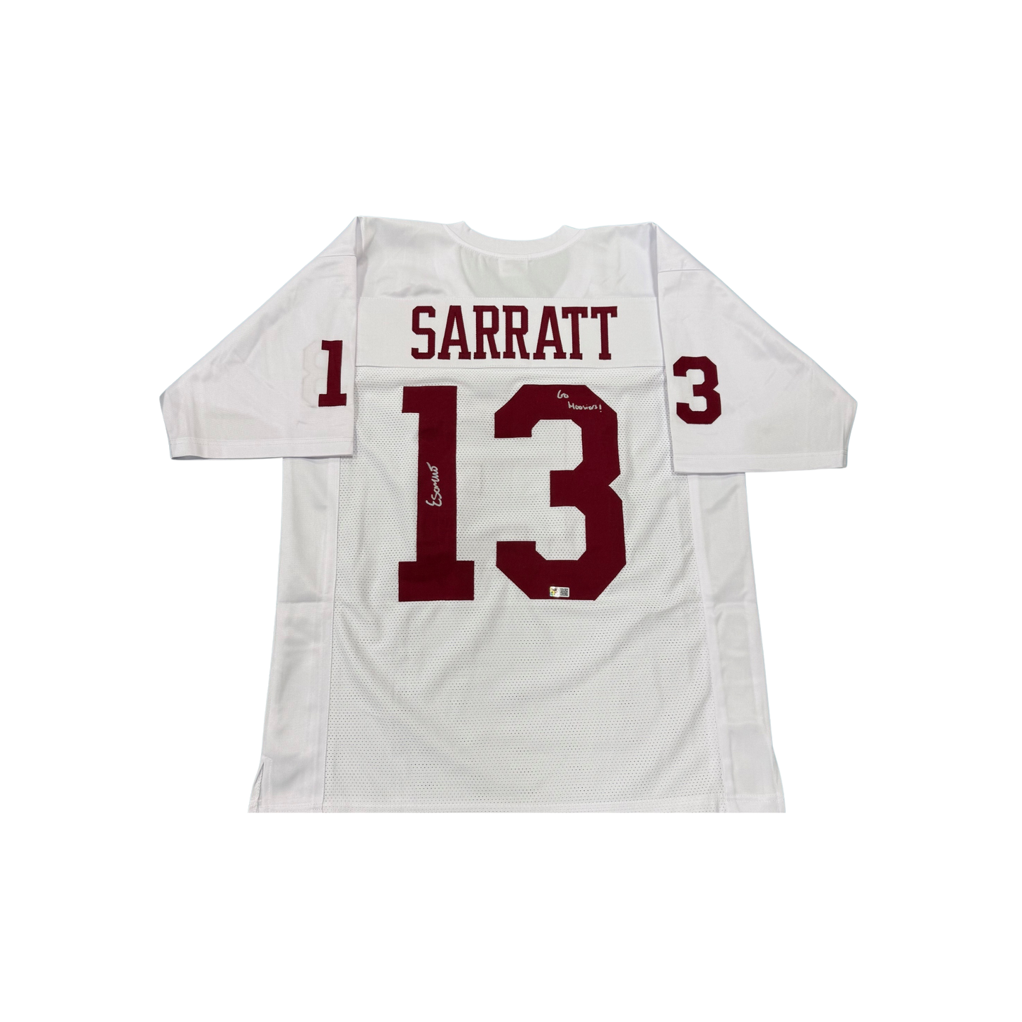Elijah Sarratt Autographed "Go Hoosiers!" White Custom Jersey