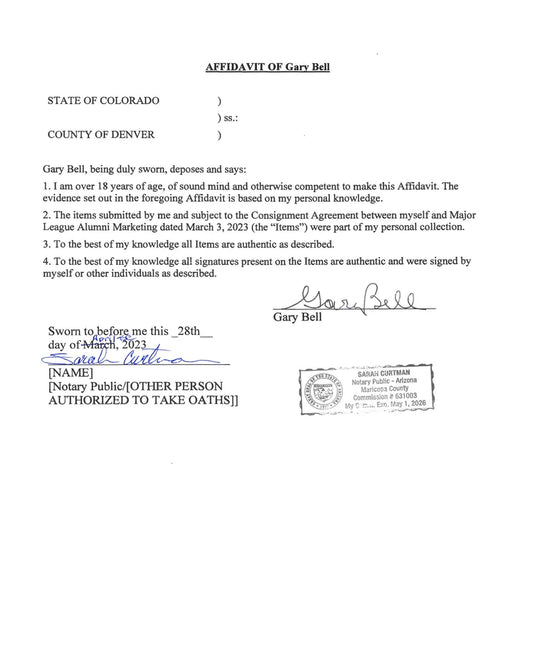 Authentic Autographed Memorabilia