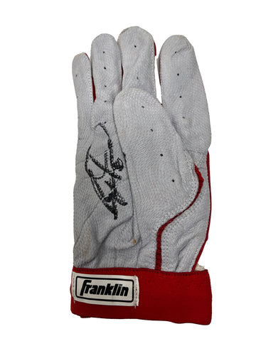 Ryan Howard Autographed Used Franklin Red/Gray Batting Glove - Player's Closet Project