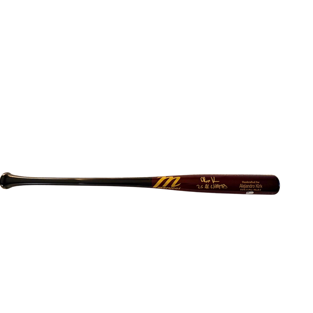 Alejandro Kirk Autographed "25 AL CHAMPS" Cherry Marucci Game Model Bat