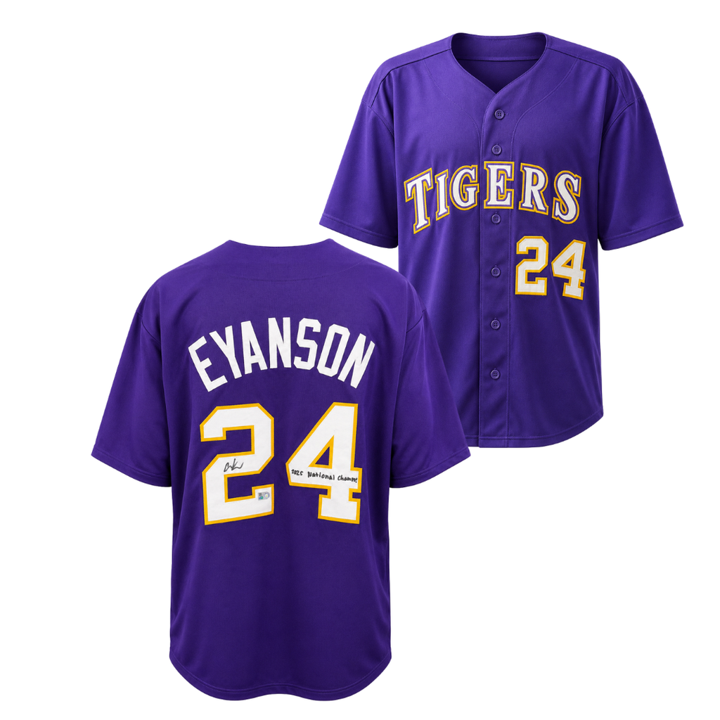 Anthony Eyanson Autographed "2025 National Champs!"Purple Custom Jersey