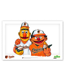 Bert and Ernie x MLB Baltimore Orioles Art Print