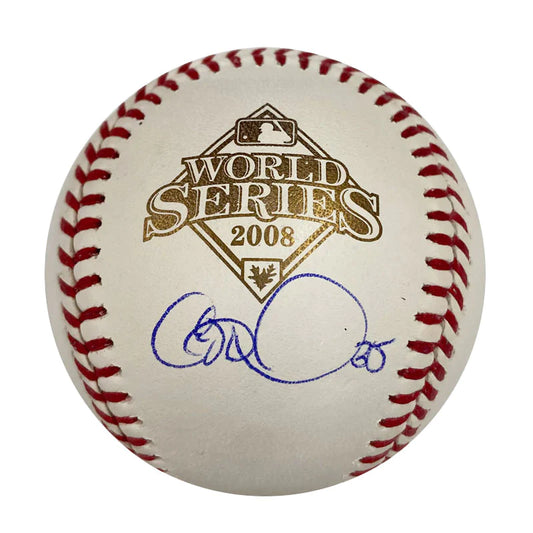 Cole Hamels Autographed 2008 WS Logo Baseball