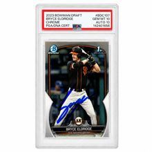 Bryce Eldridge Autographed San Francisco Giants 1st Bowman Chrome Rookie Baseball Card PSA Graded Gem MT 10 AUTO 10
