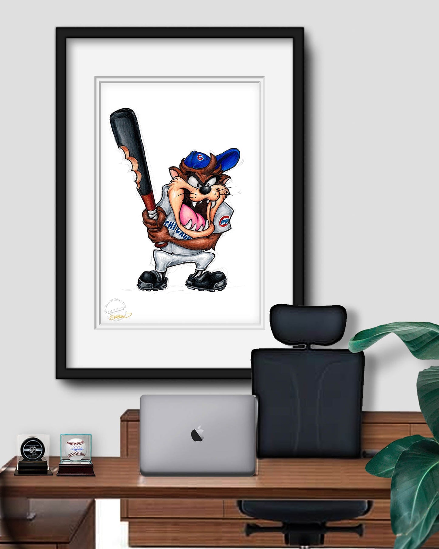 Taz On Deck x MLB Cubs Art Print