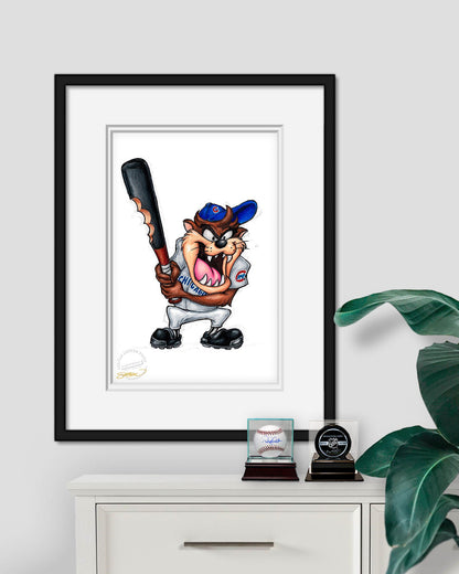 Taz On Deck x MLB Cubs Art Print