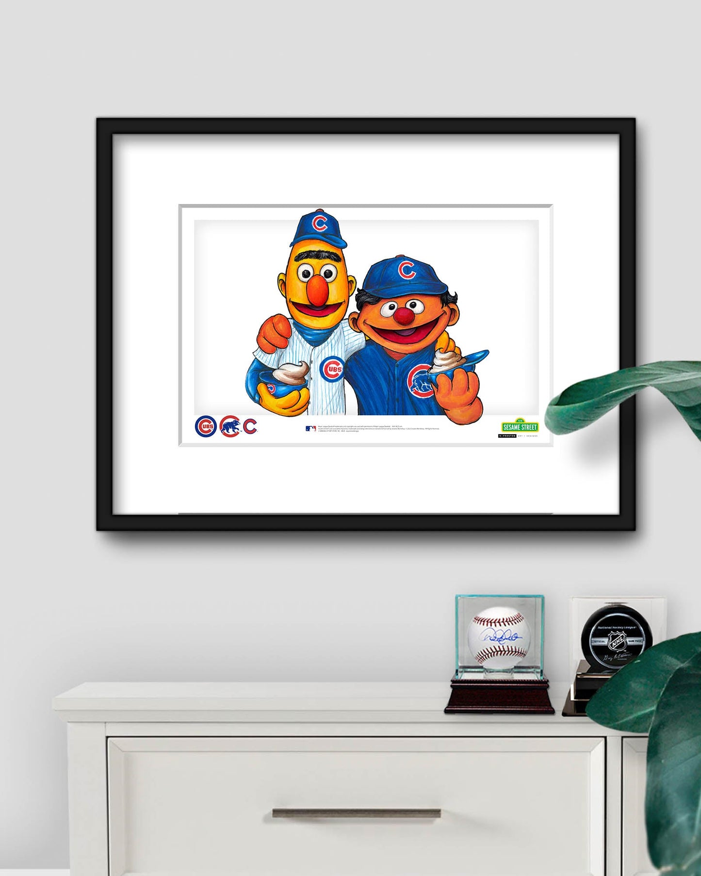 c Bert and Ernie x MLB Cubs Limited Edition Art Print