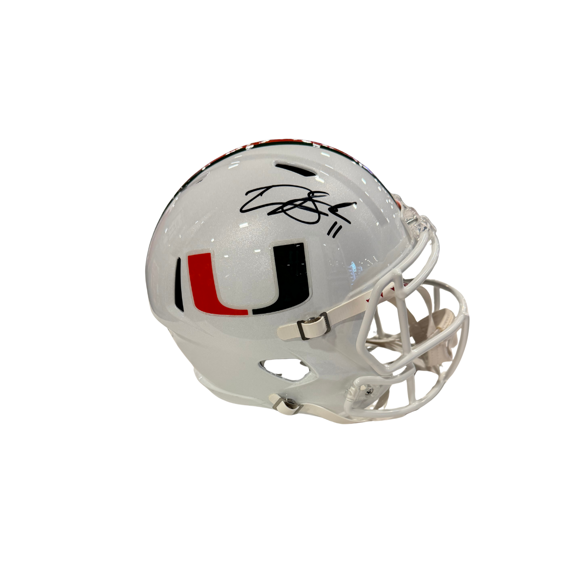 Carson Beck Autographed Miami Hurricanes White Replica Helmet
