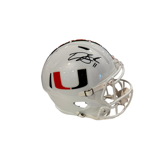Carson Beck Autographed Miami Hurricanes White Replica Helmet