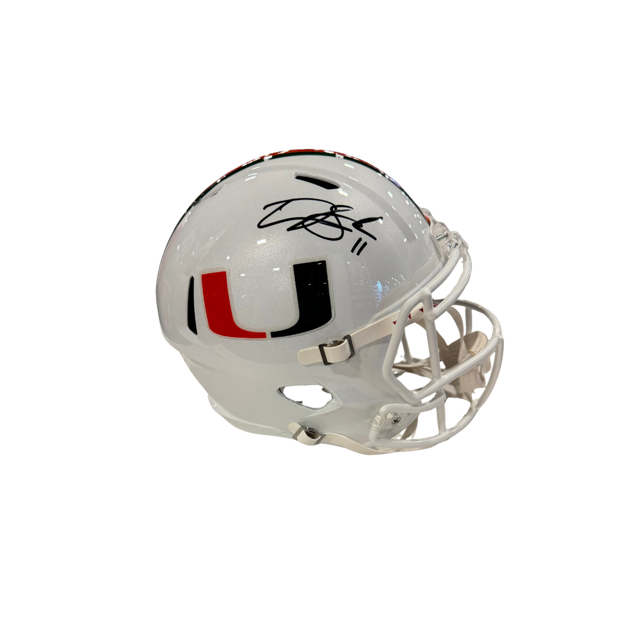 Carson Beck Autographed Miami Hurricanes Authentic Full-Size Helmet