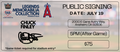 Chuck Finley Public Signing Ticket
