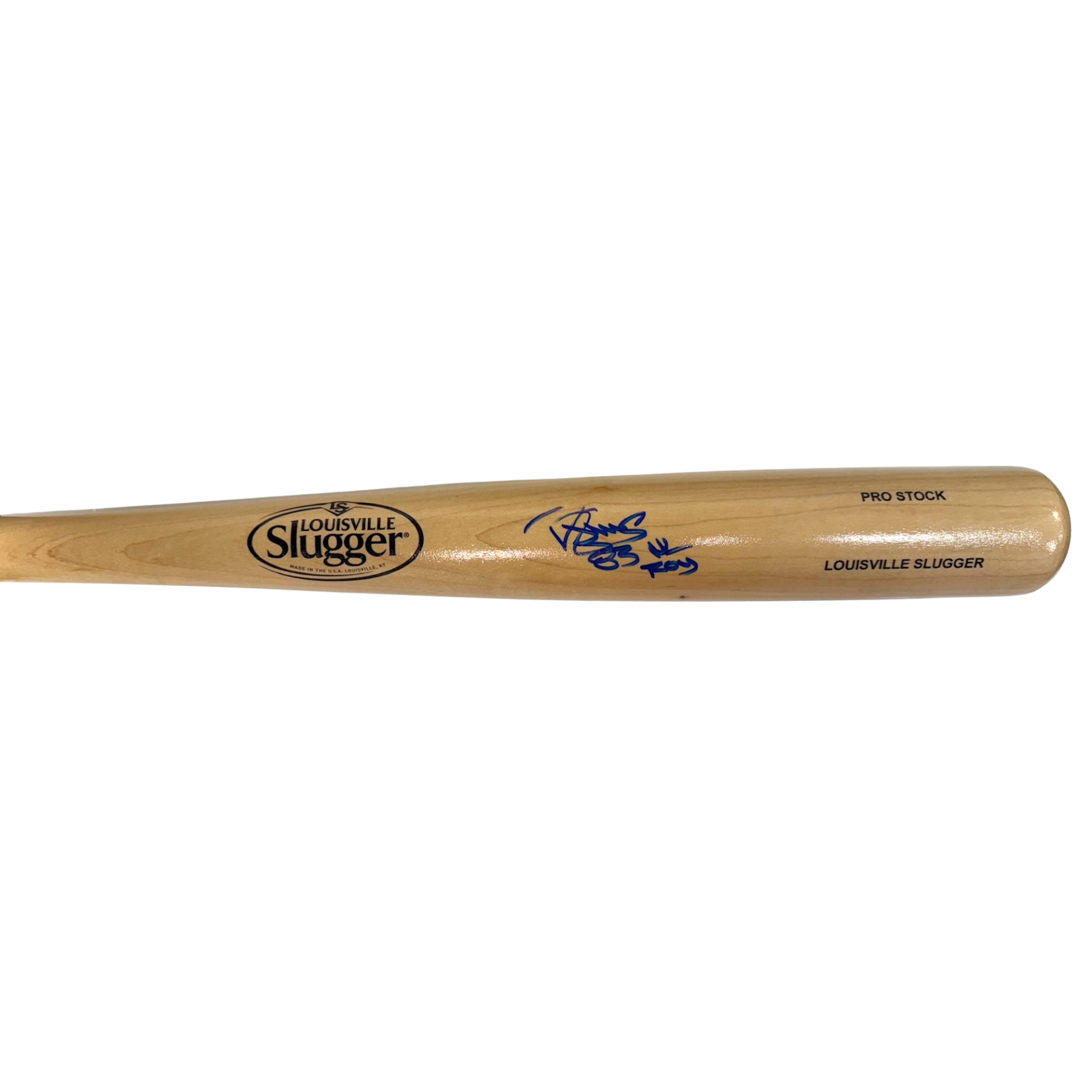 Darryl Strawberry Autographed "83 NL ROY" Blonde Louisville Slugger Bat