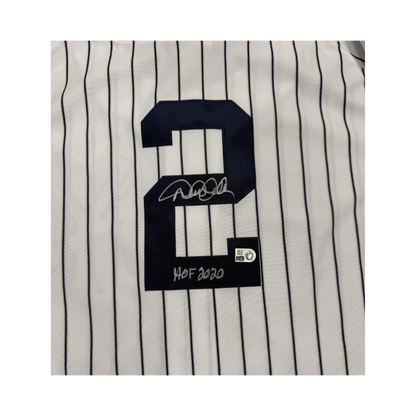 Derek Jeter Autographed "HOF 2020" 1996 WS Patch Mitchell & Ness Jersey