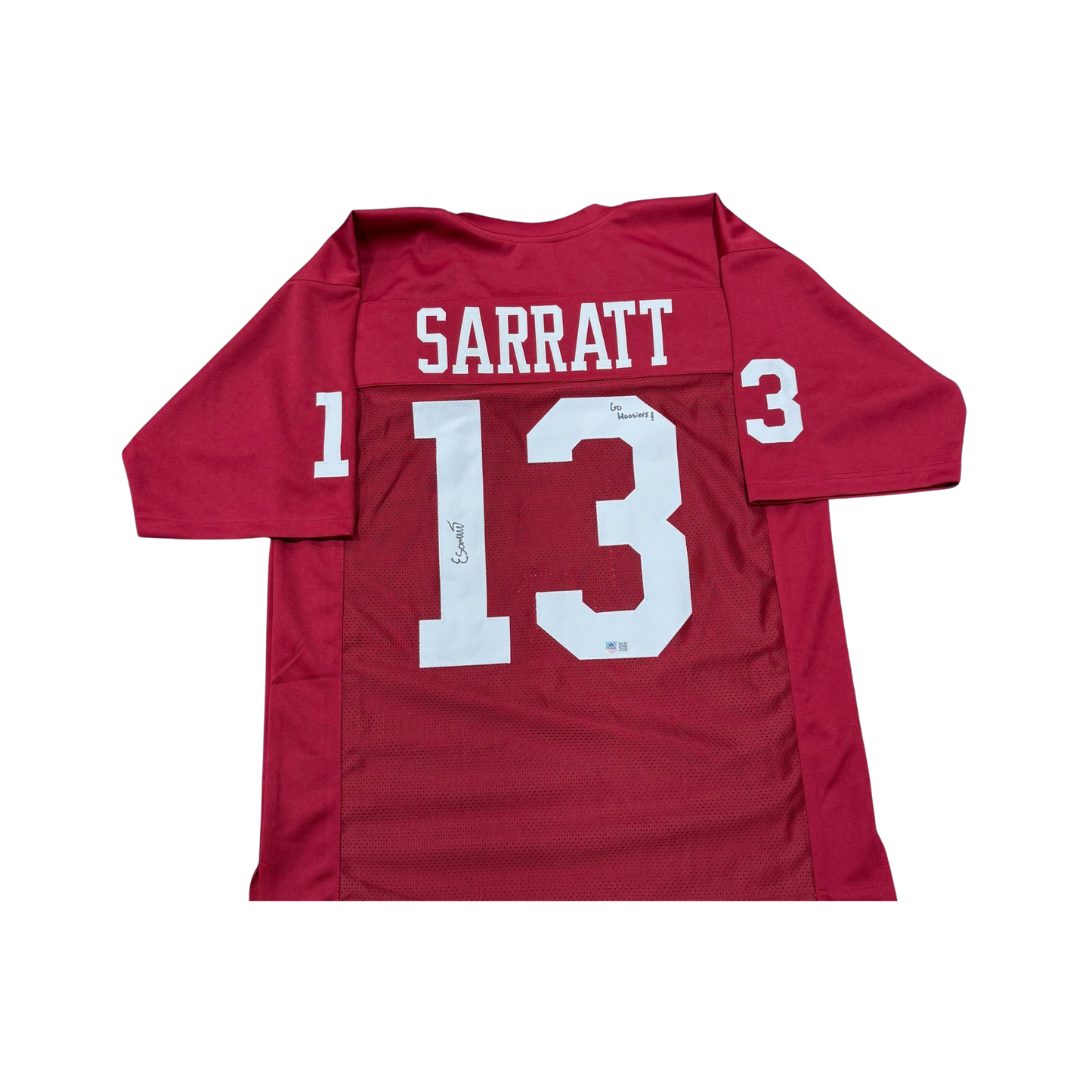Elijah Sarratt Autographed "Go Hoosiers!" Crimson Custom Jersey