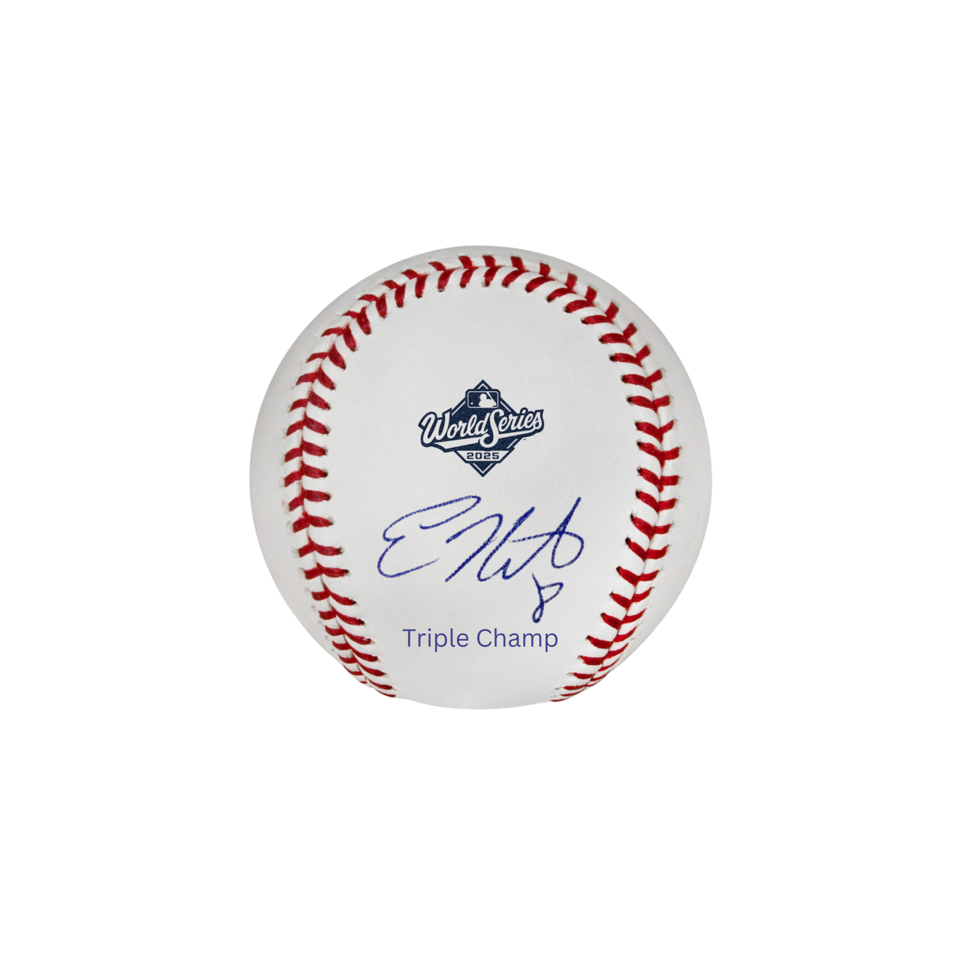 Kiké Hernandez Autographed "Triple Champ" 2025 World Series Logo Baseball