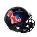 Jaxson Dart Autographed Navy Ole Miss Replica Football Helmet