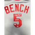 Johnny Bench Autographed " HOF 89" Gray Cincinnati Reds 1976 Mitchell and Ness Authentic Jersey