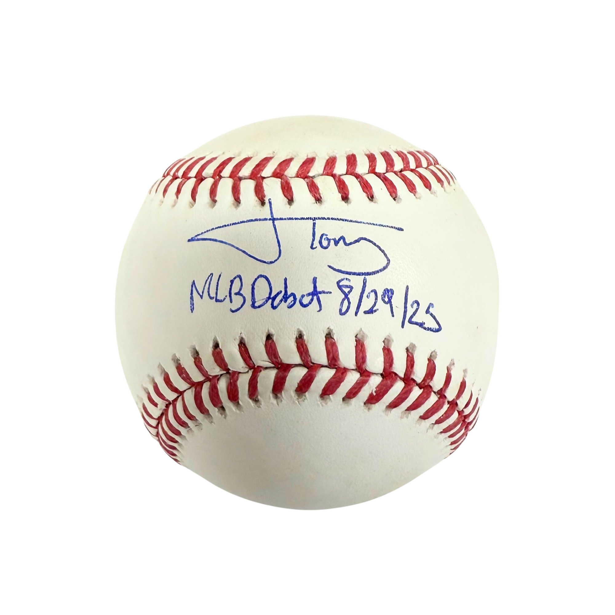 Jonah Tong Autographed "MLB Debut 8/29/25" Baseball