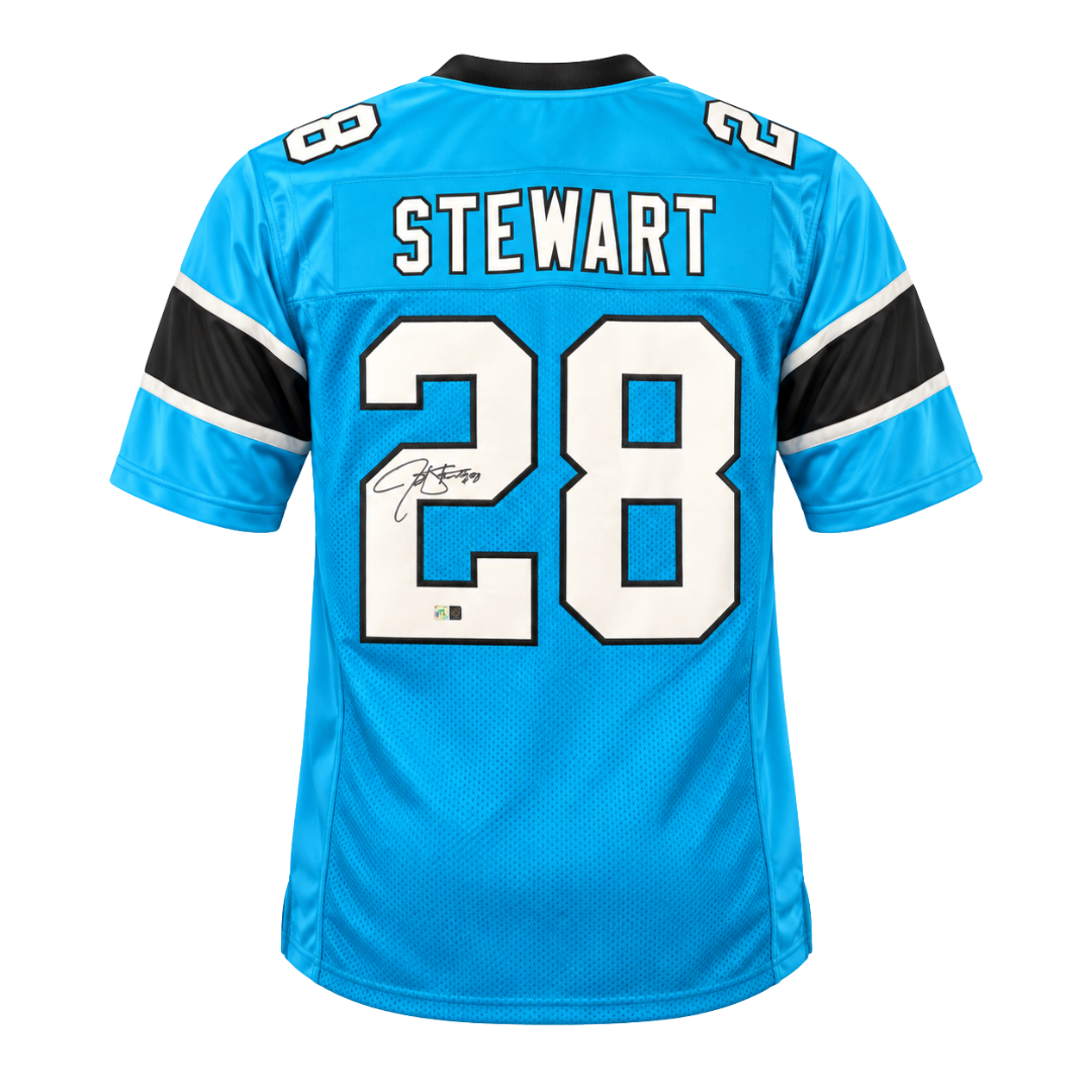 Jonathan Stewart Autographed Teal Custom Jersey