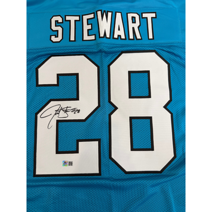 Jonathan Stewart Autographed Teal Custom Jersey
