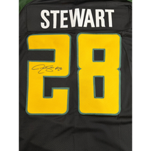 Jonathan Stewart Autographed Black and Green Custom Jersey