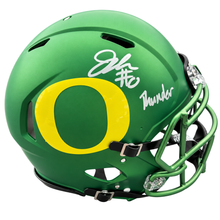 Jordon Davison Autographed "Thunder" Green Oregon Ducks Authentic Football Helmet