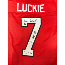 Lawson Luckie Autographed "Go Dawgs & Sic Em" Red Custom Jersey
