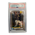 Leo De Vries Autographed 2024 1st Bowman Chrome Rookie Card PSA Graded MINT 9 AUTO 10