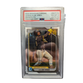 Leo De Vries Autographed 2024 1st Bowman Chrome Rookie Card PSA Graded NM-MT 8 AUTO 10