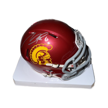 Makai Lemon Autographed Maroon USC Mini Helmet