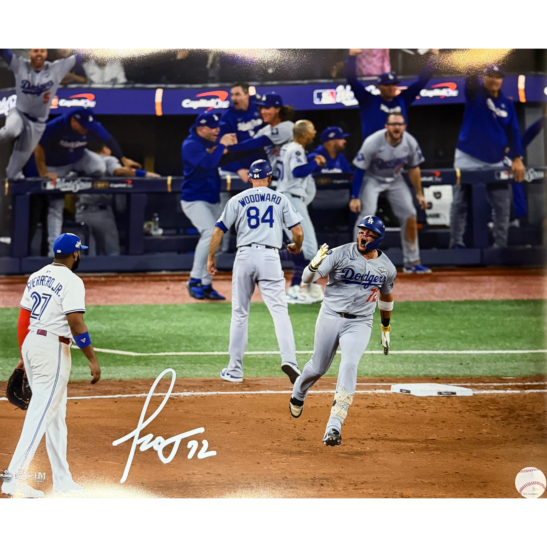Miguel Rojas Autographed World Series Game 7 Homerun Celebration 16x20