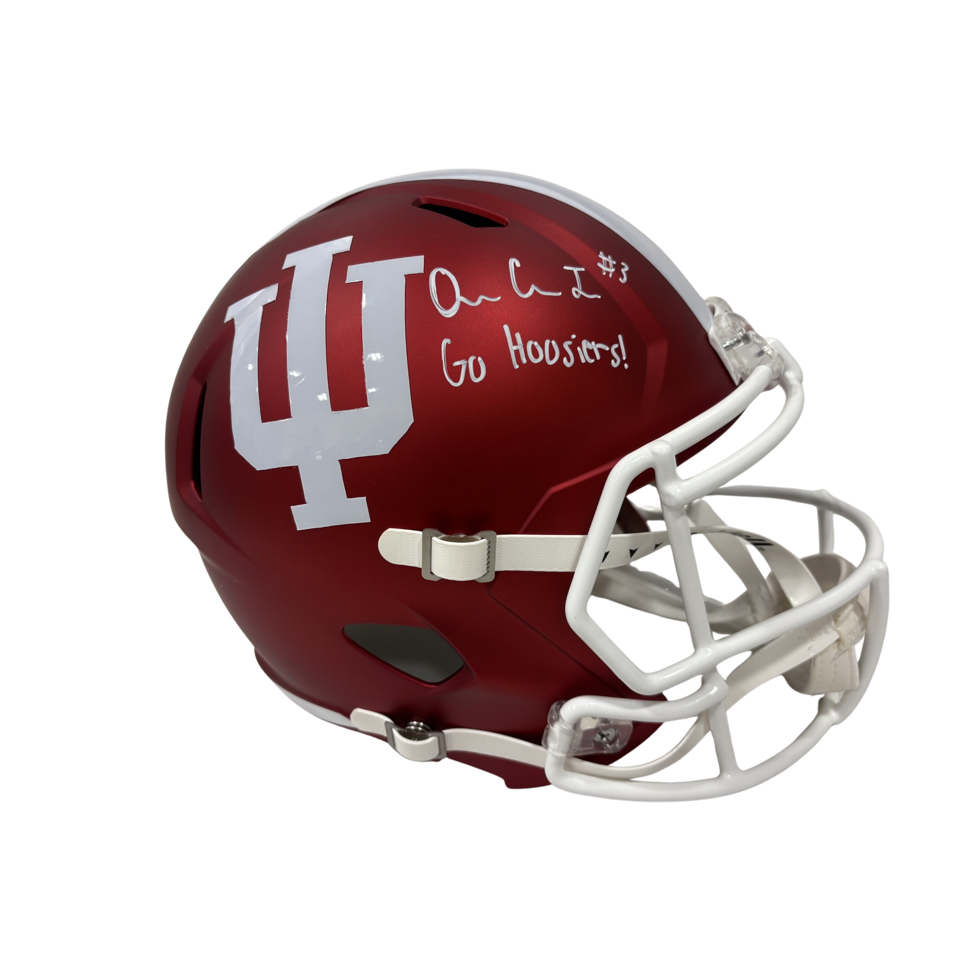 Omar Cooper Jr. Autographed "Go Hoosiers!" Indiana Replica Football Helmet