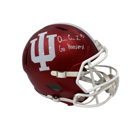 Omar Cooper Jr. Autographed "Go Hoosiers!" Indiana Replica Football Helmet