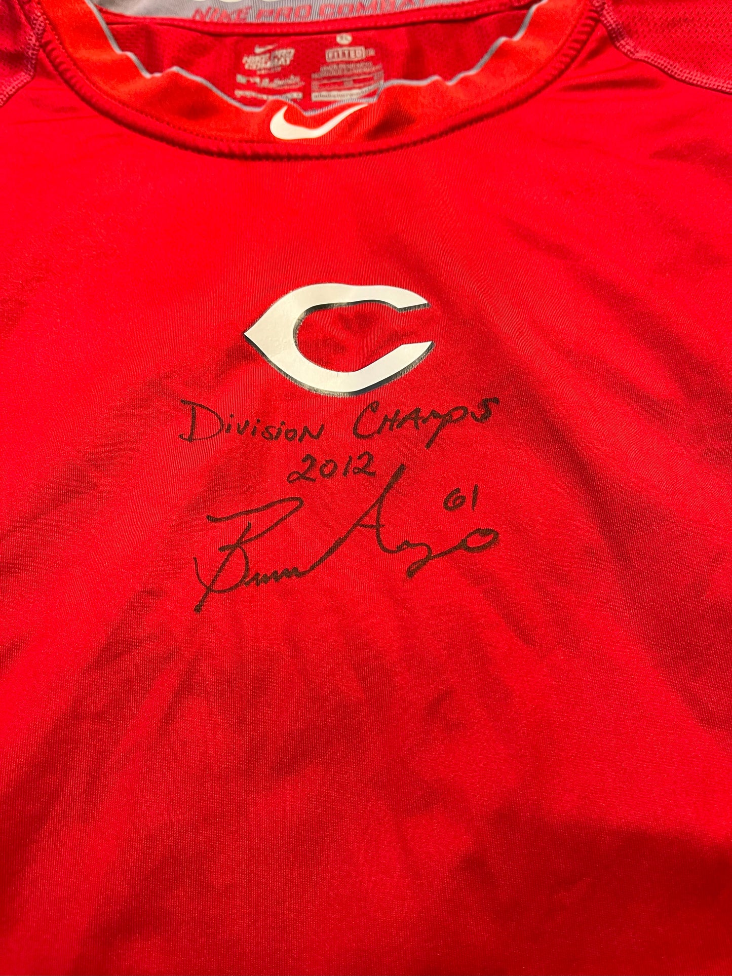 Bronson Arroyo Autographed Authentic Warm Up Shirt - Player's Closet Project