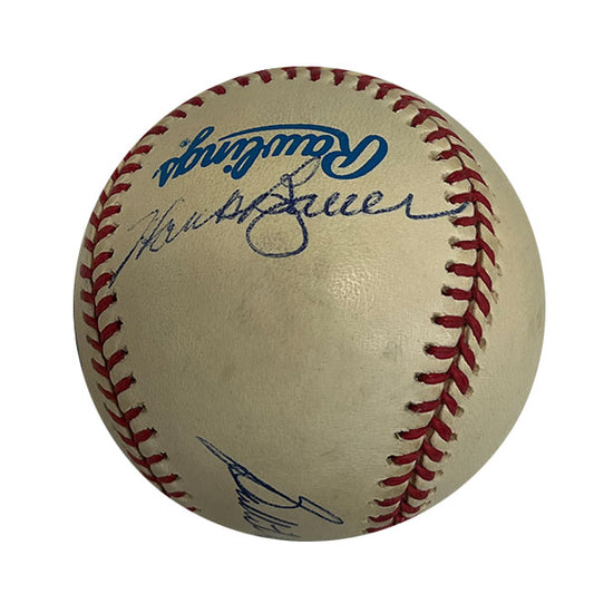 Bullet Bob Turley, Hank Bauer, and Moose Skowran Autographed Baseball