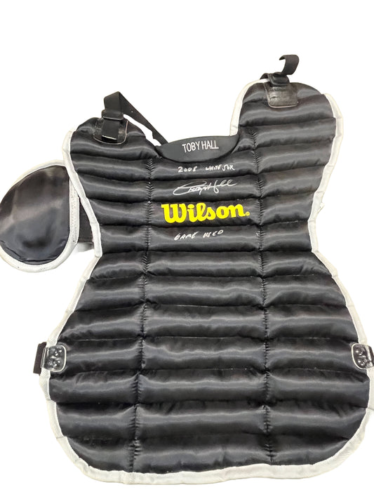 Toby Hall Autographed Game Used Chest Protector - Player's Closet Project