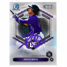 Roldy Brito Autographed Topps Chrome Top 100 Trading Card