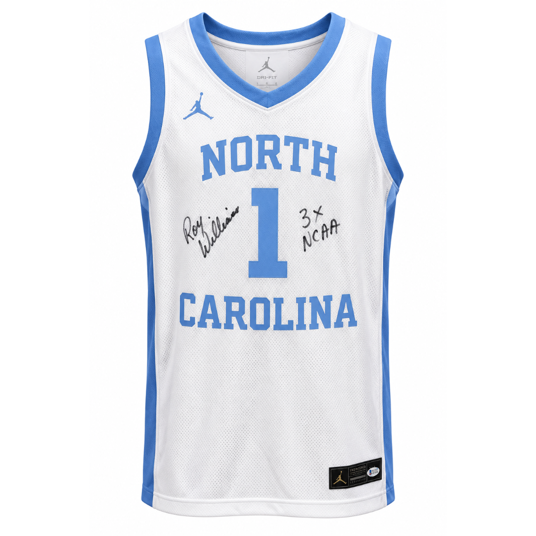 Roy Williams Autographed "3x NCAA" White North Carolina Replica Basketball Jersey