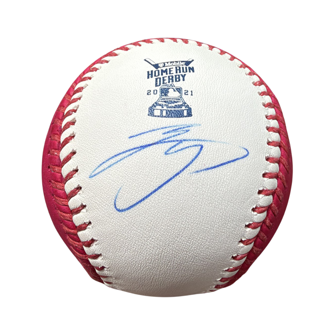 Shohei Ohtani Autographed 2021 Home Run Derby Logo Pink Baseball