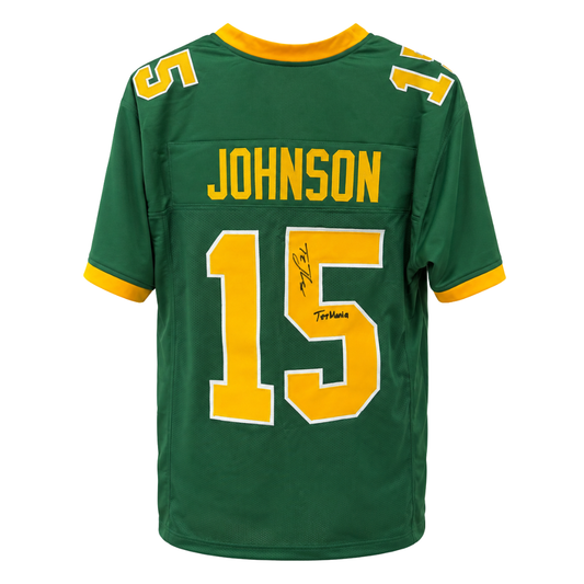 Tez Johnson Autographed "Tezmania" Green Custom Jersey