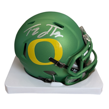 Tez Johnson Autographed Oregon Green Apple Mini Football Helmet
