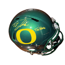 Tez Johnson Autographed "Tez-mania" Oregon Replica Football Helmet