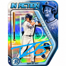 Theo Gillen Autographed Bowman In Action Chrome Refractor Baseball Card