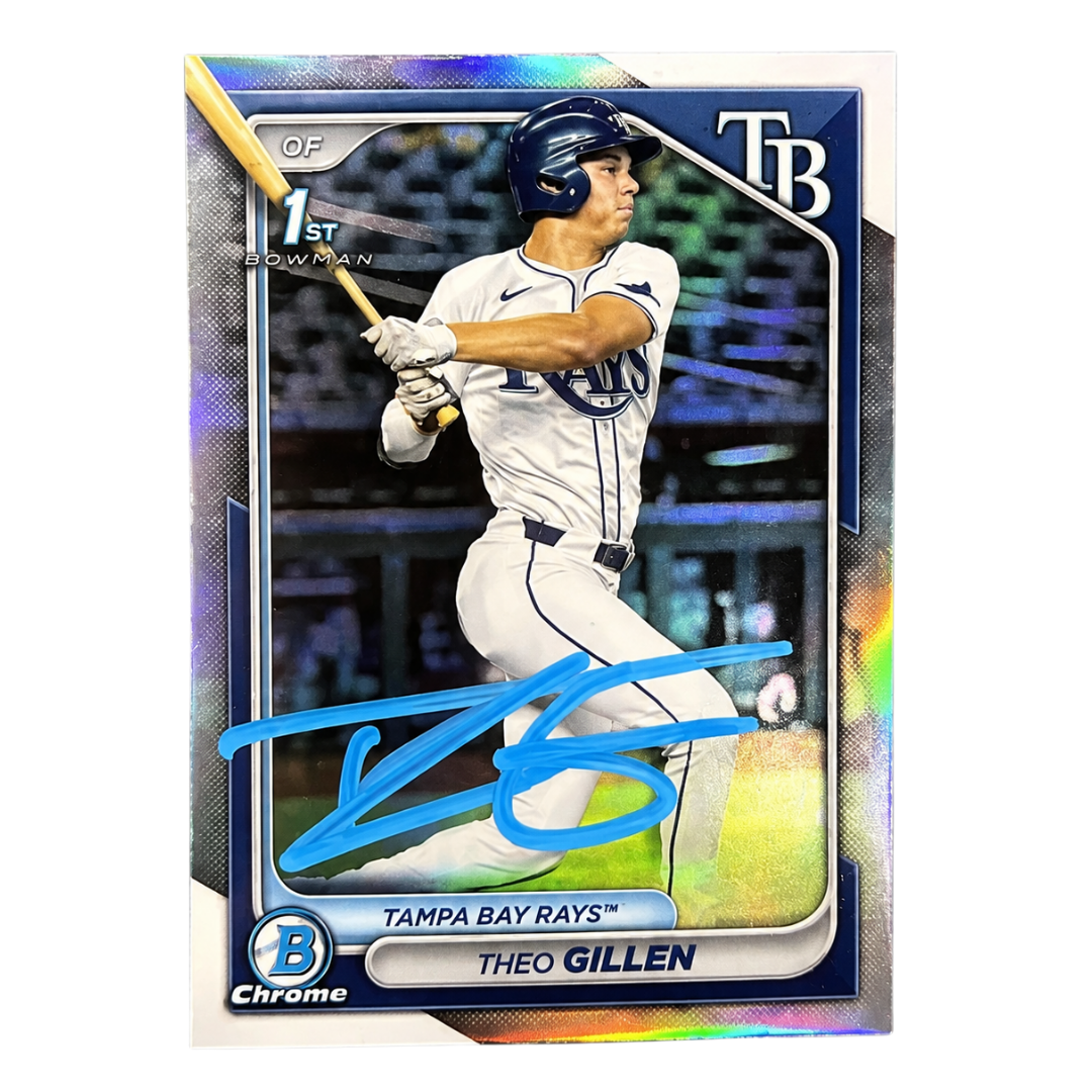 Theo Gillen Autographed 1st Bowman Chrome Refractor Baseball Card