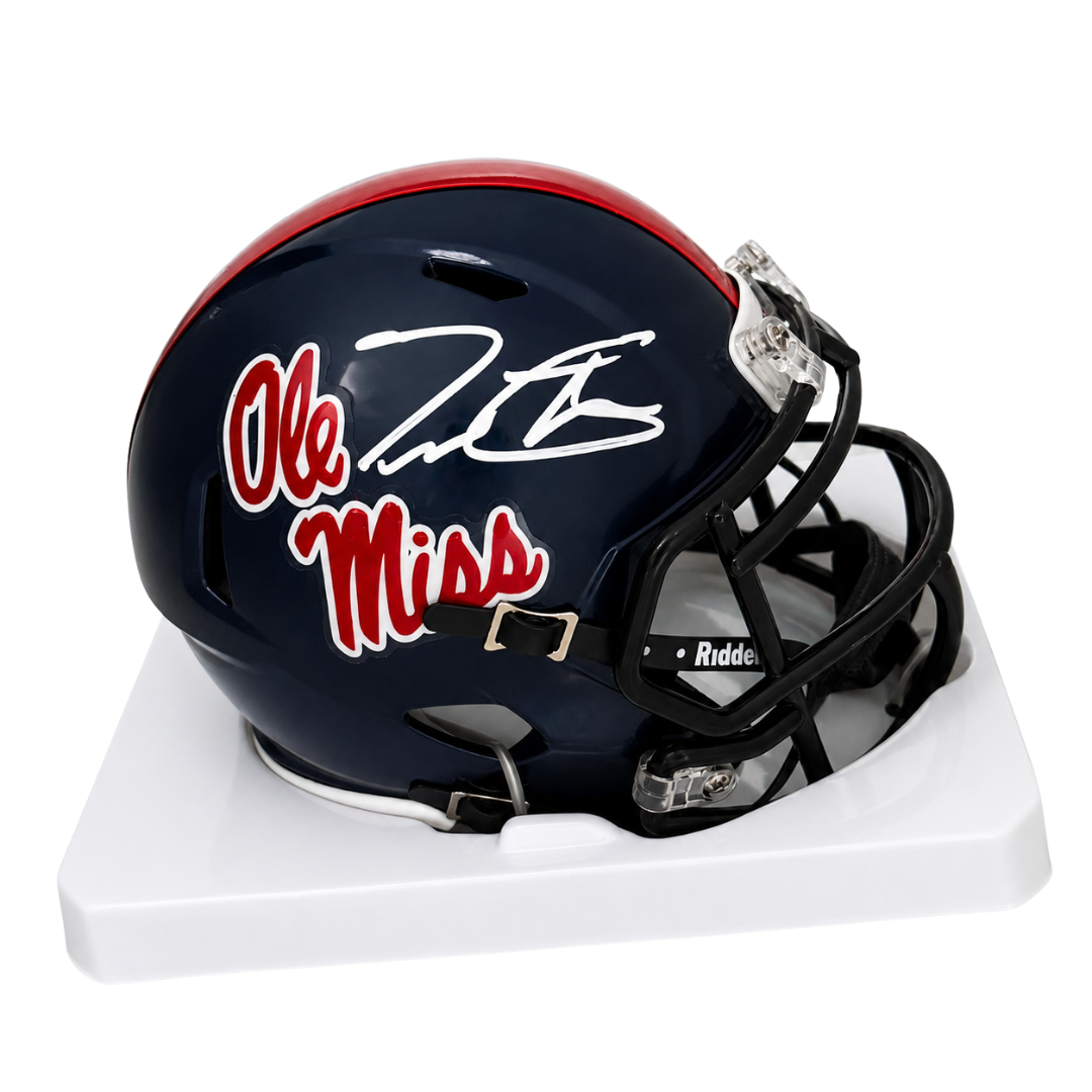 Trinidad Chambliss Autographed Ole Miss Navy Blue Mini Football Helmet