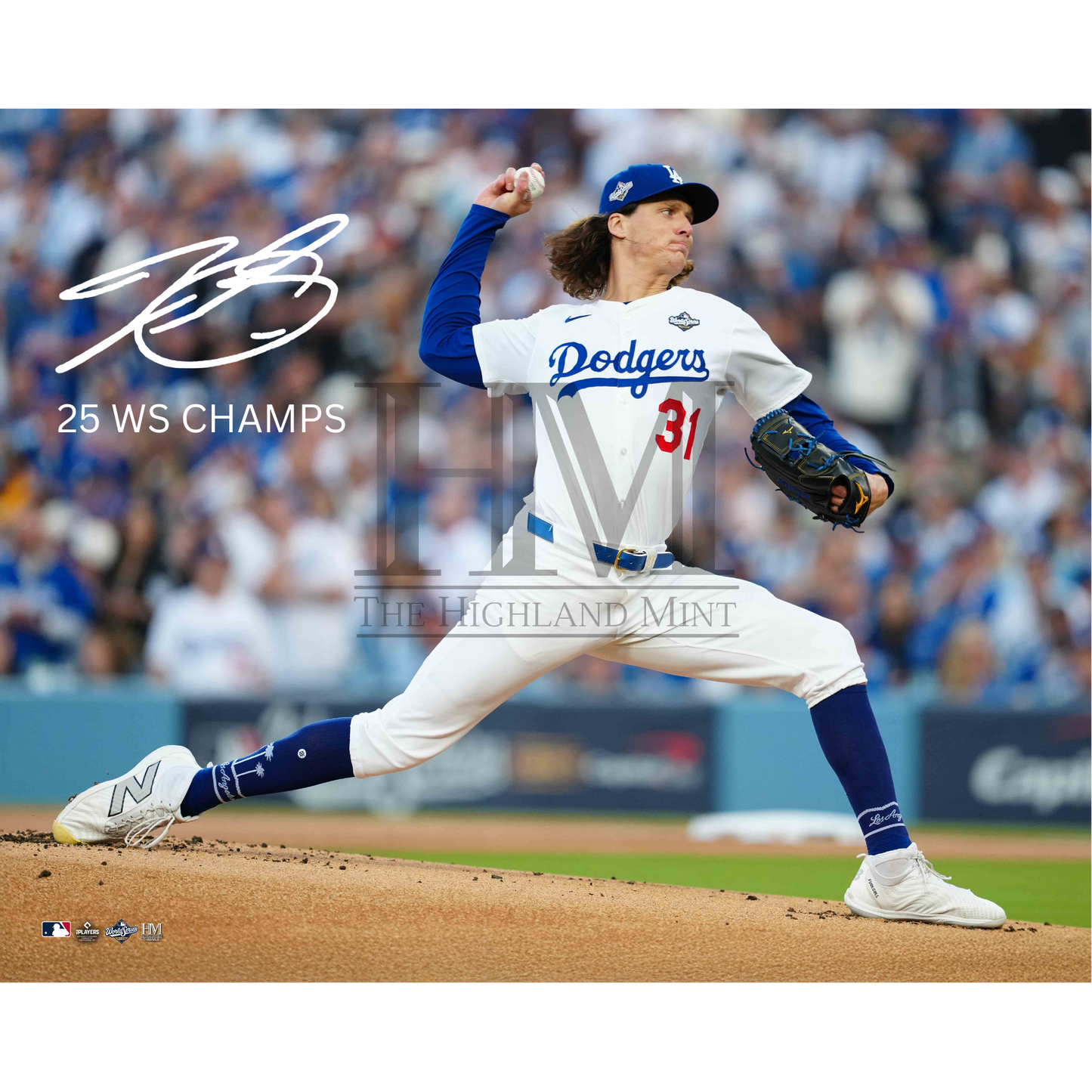 Tyler Glasnow Los Angeles Dodgers Autographed "25 WS CHAMPS" 16x20 Photo - (PRESALE)
