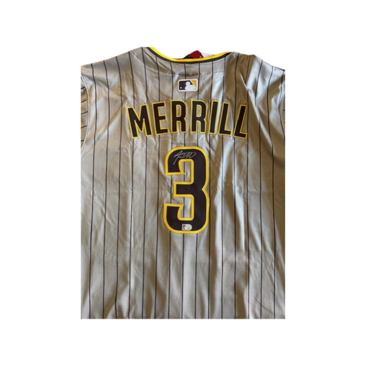 Jackson Merrill Autographed Alternate Tan San Diego Padres Authentic Jersey