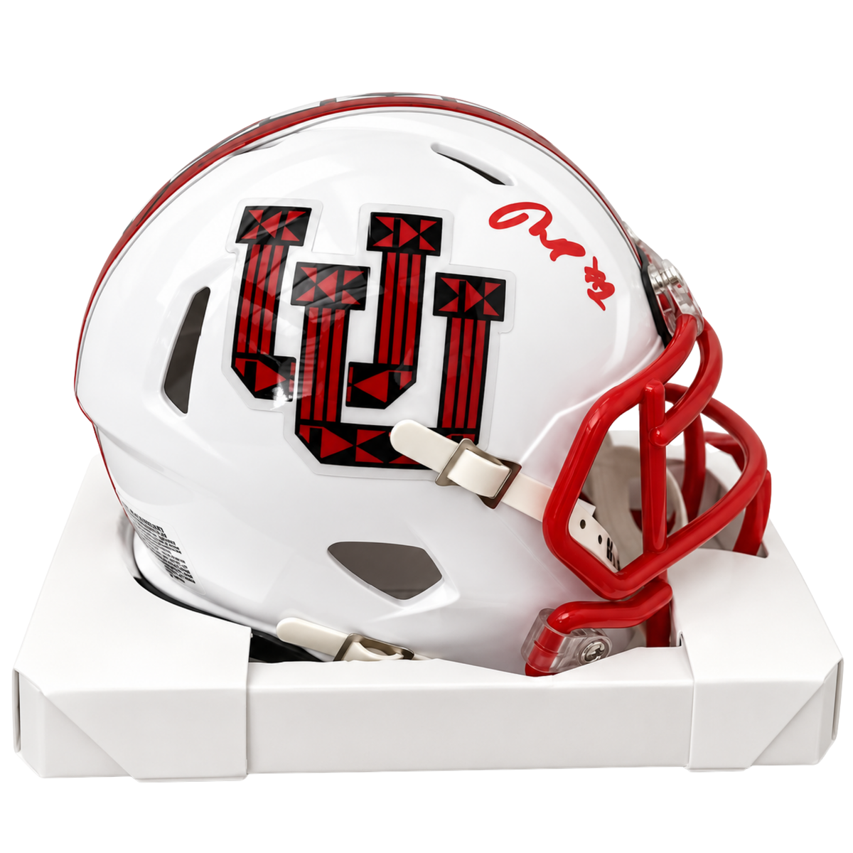 Wayshawn Parker Autographed Utah Utes White Mine Helmet
